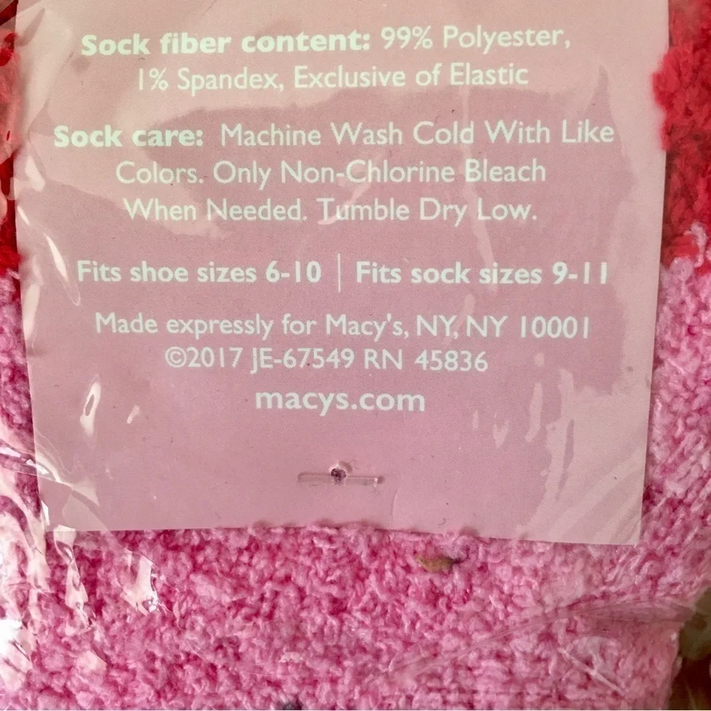 Cozy, Plush Reindeer Holiday Socks, Pink, Red